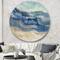 Designart - Coast Blue Sea Waves Watercolour - Traditional Metal Circle Wall Art